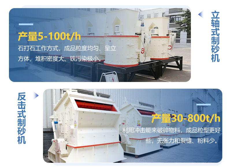 立軸式制砂機和反擊式制砂機哪種粒型好？區(qū)別介紹